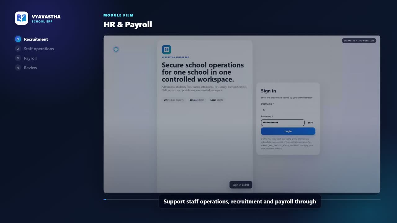 Vyavastha HR and Payroll interface